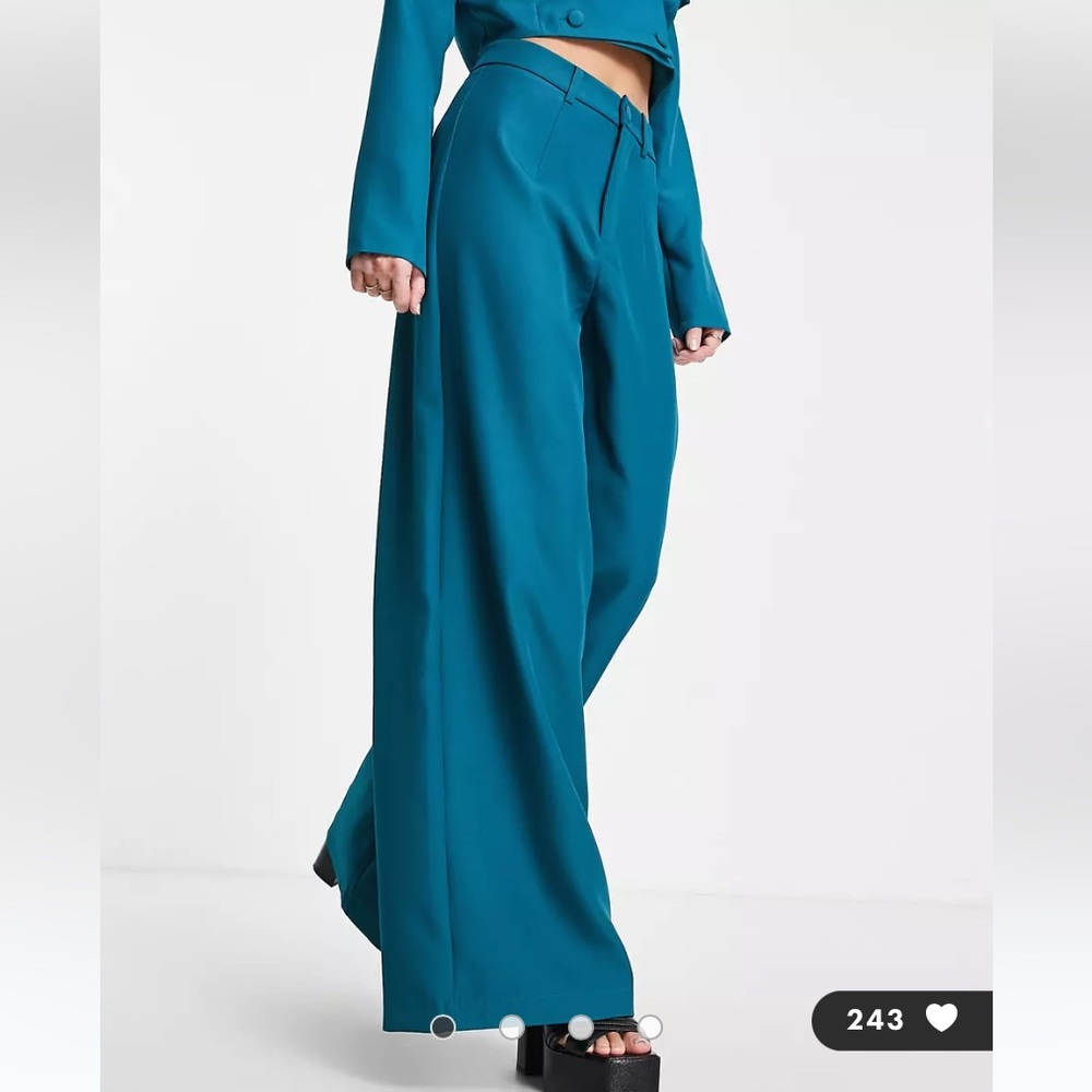 Saint Genies Teal Flare Trouser